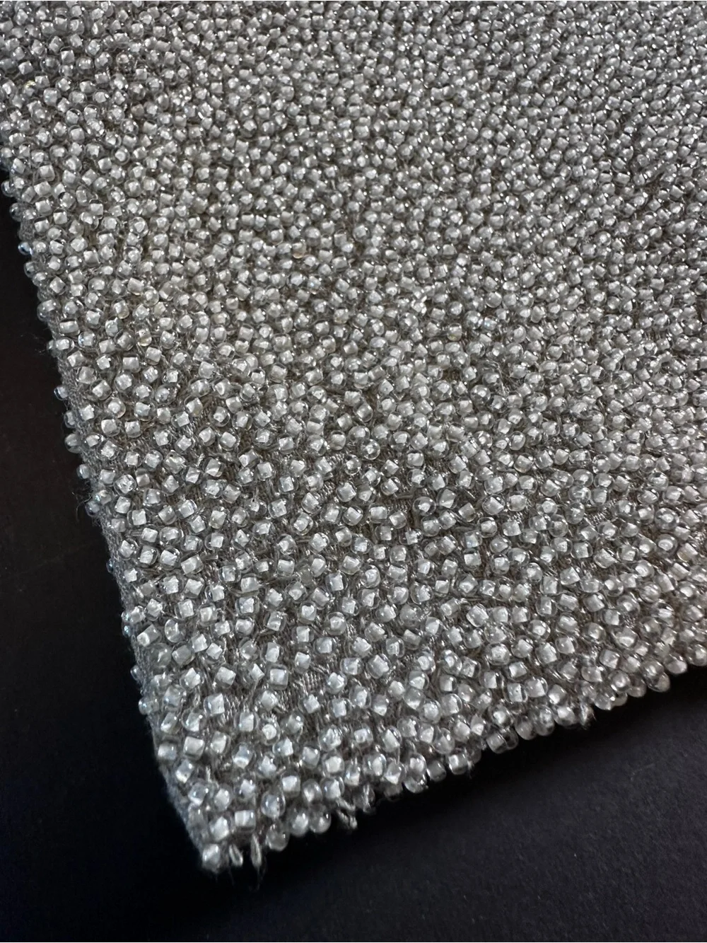G-LISH Silver Rhinestone Beaded Evening Clutch Crossbody | Crystal Starburst